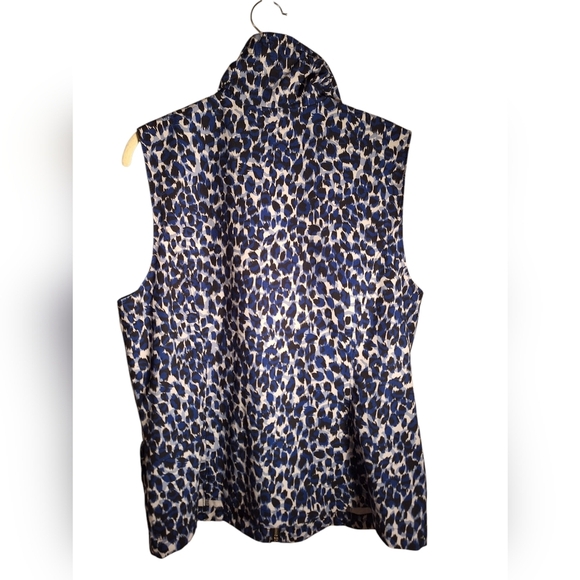 Chicos Weekends Animal Print Full Zip Sleeveless Vest Ladies 2 Comfy Exotic - Picture 2 of 4